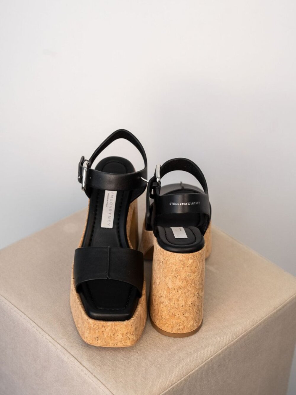 NWT STELLA MCCARTNEY SKYLA BLACK PLATFORM SANDALS - Picture 2 of 6